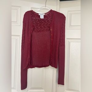 - RARE‎ VINTAGE CHRISTIAN DIOR Knit Metallic Heavyweight Sweater Twin Set